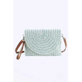 2 Tone Straw Convertible Clutch Swing Bag