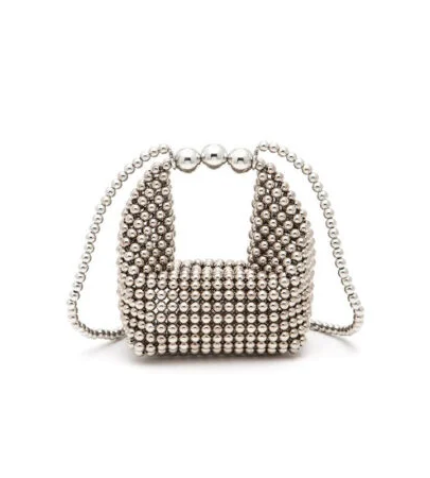 Petite Pearl Braided Top Handle Clutch Bag
