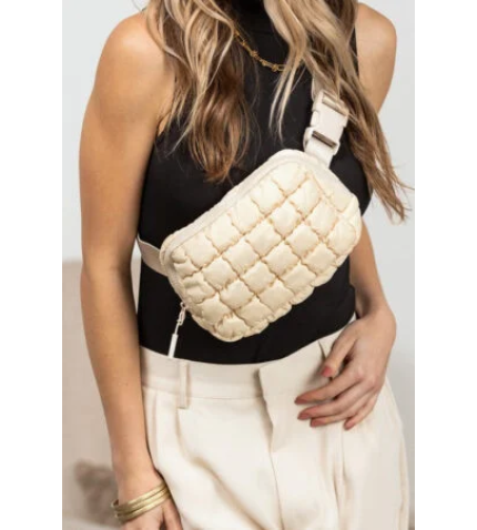 Quilted Puffer Sling Belt Bum Bag