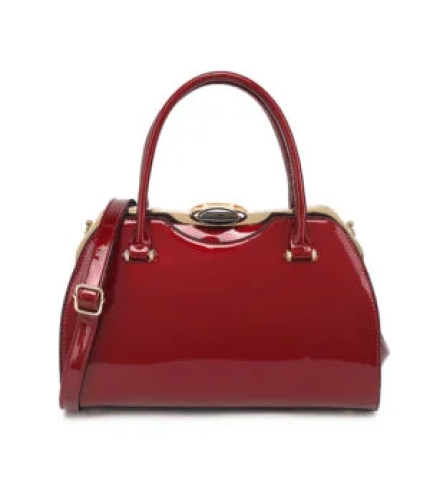 Patent Leather Frame Satchel