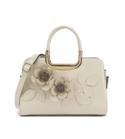 Flower Patent Leather Frame Satchel