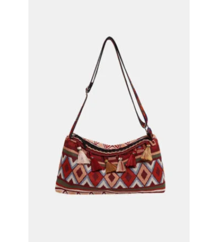 Tassel Adjustable Strap Shoulder Bag