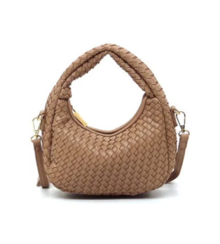 Woven Mini Hobo Shoulder Bag