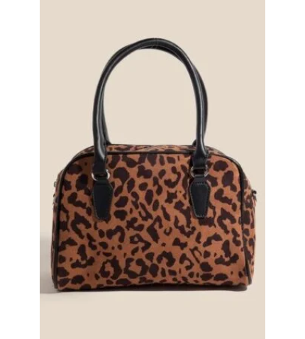 Fame Faux Leather Handle Boxy Handbag
