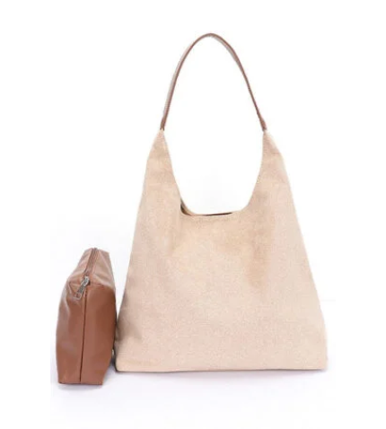 Faux Suede Oversize 2 In 1 Shoulder Bag